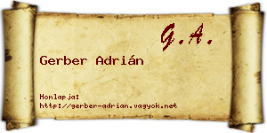 Gerber Adrián névjegykártya